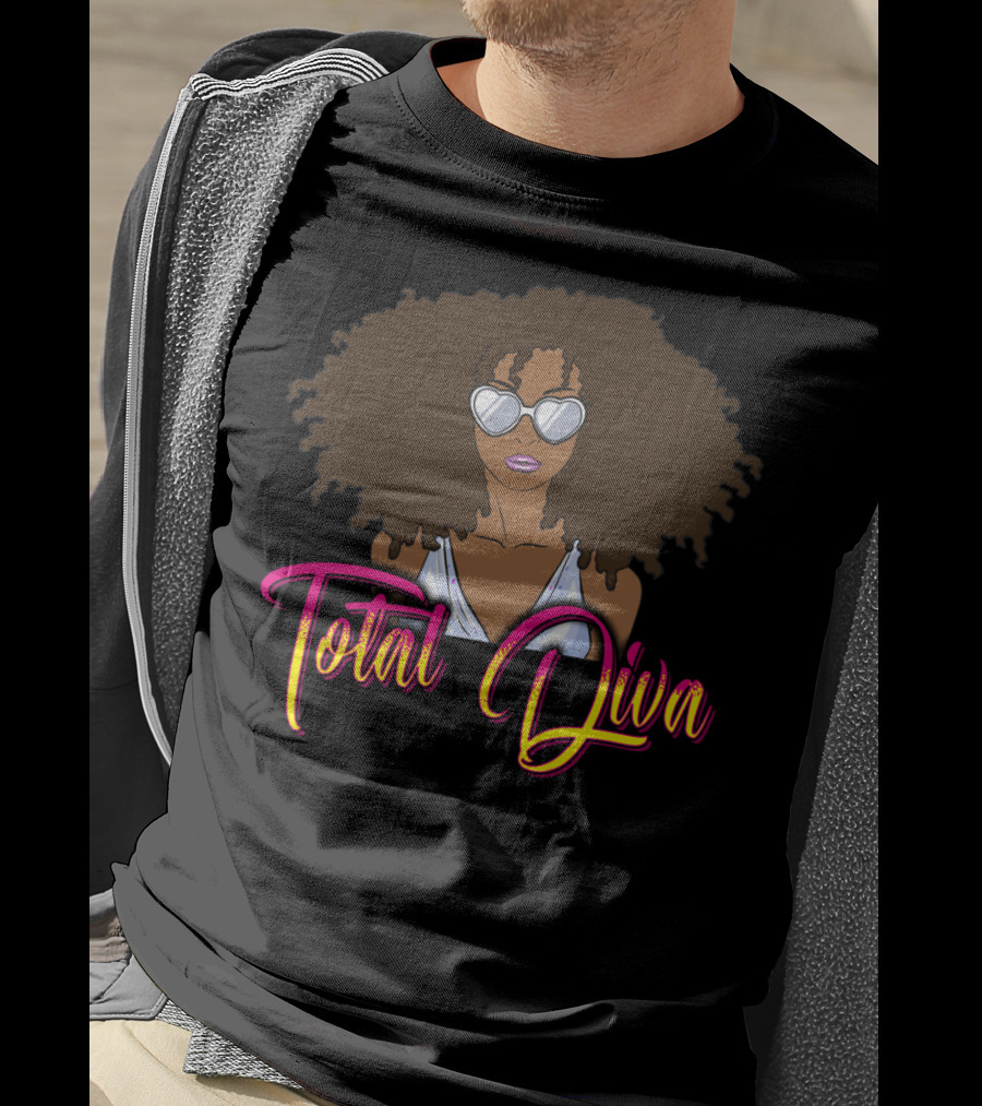 Total Diva Black Girl Magic Mom 50 Iconic Style Sunglasses Afro T-Shirt