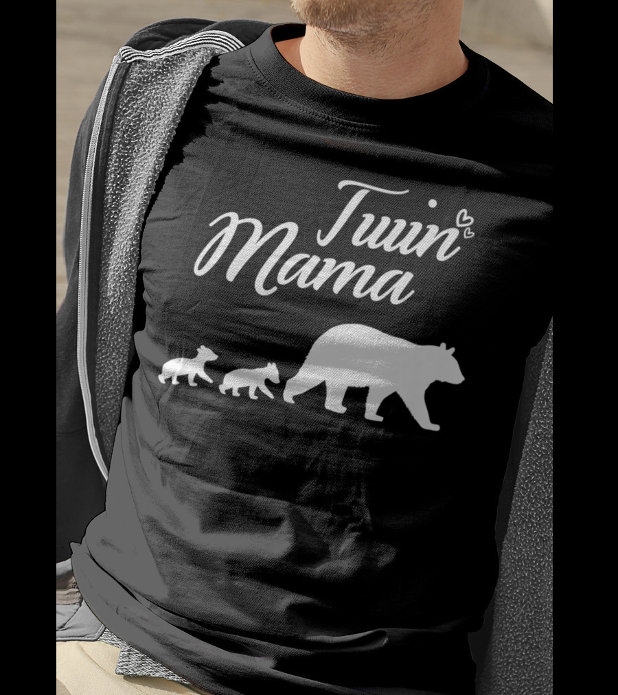 Twin Mama Bear With Cubs T-Shirt