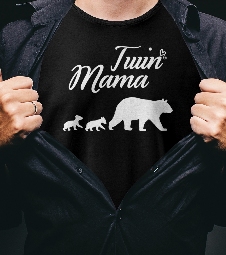 Twin Mama Bear With Cubs T-Shirt