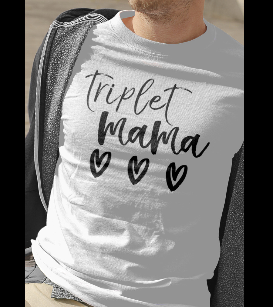 Triplet Mama Heart Trio Multiples73 T-Shirt