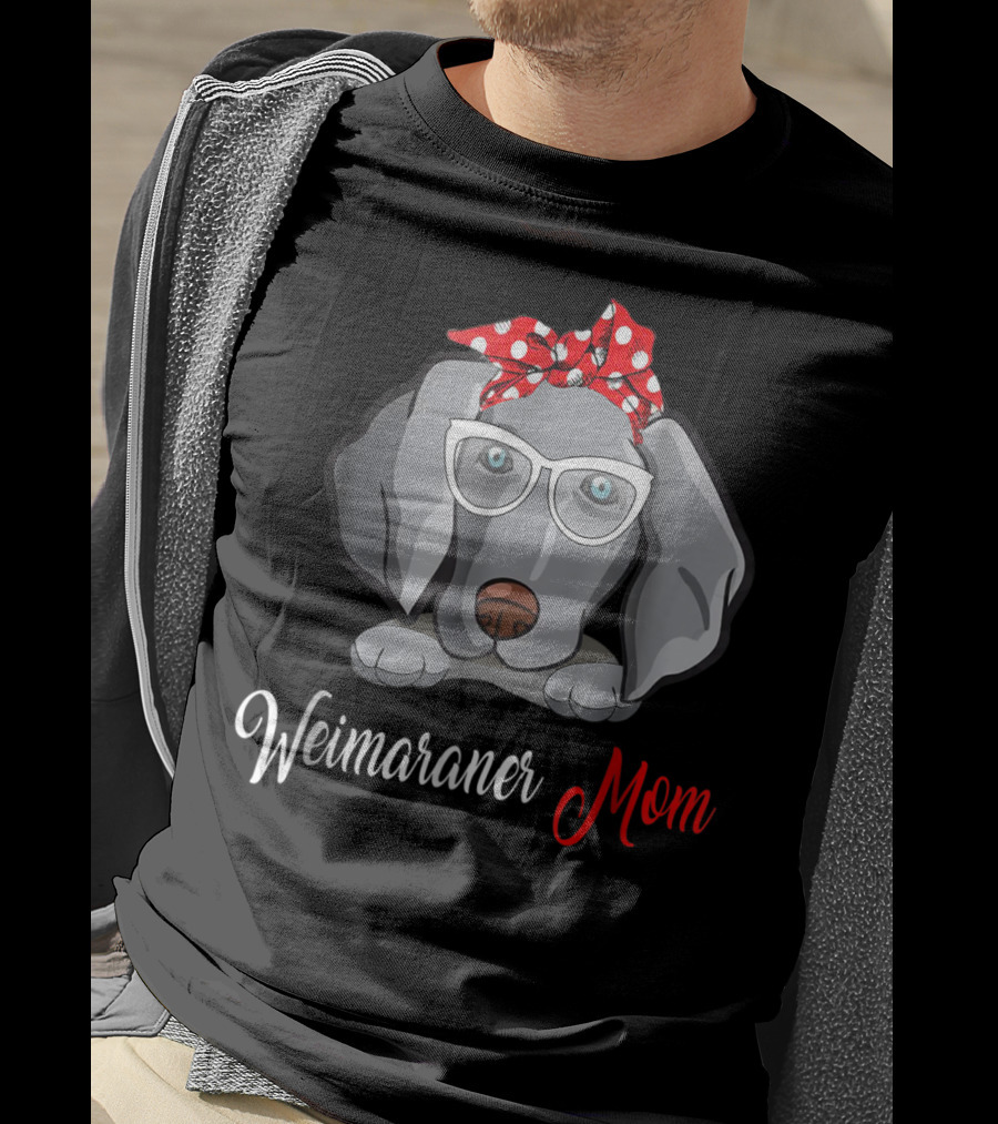 Weimaraner Mom Glasses Polka Dot Birthday T-Shirt