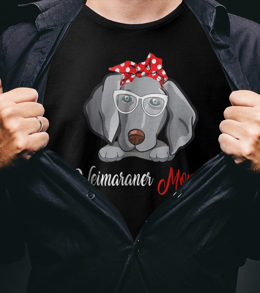 Weimaraner Mom Glasses Polka Dot Birthday T-Shirt