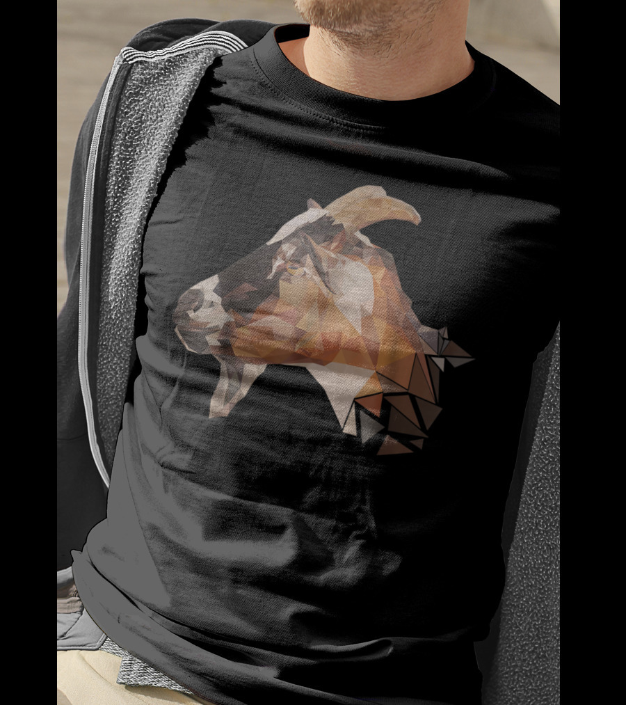 Weird Goat Lover Farmers Billy Polygonal Goat T-Shirt