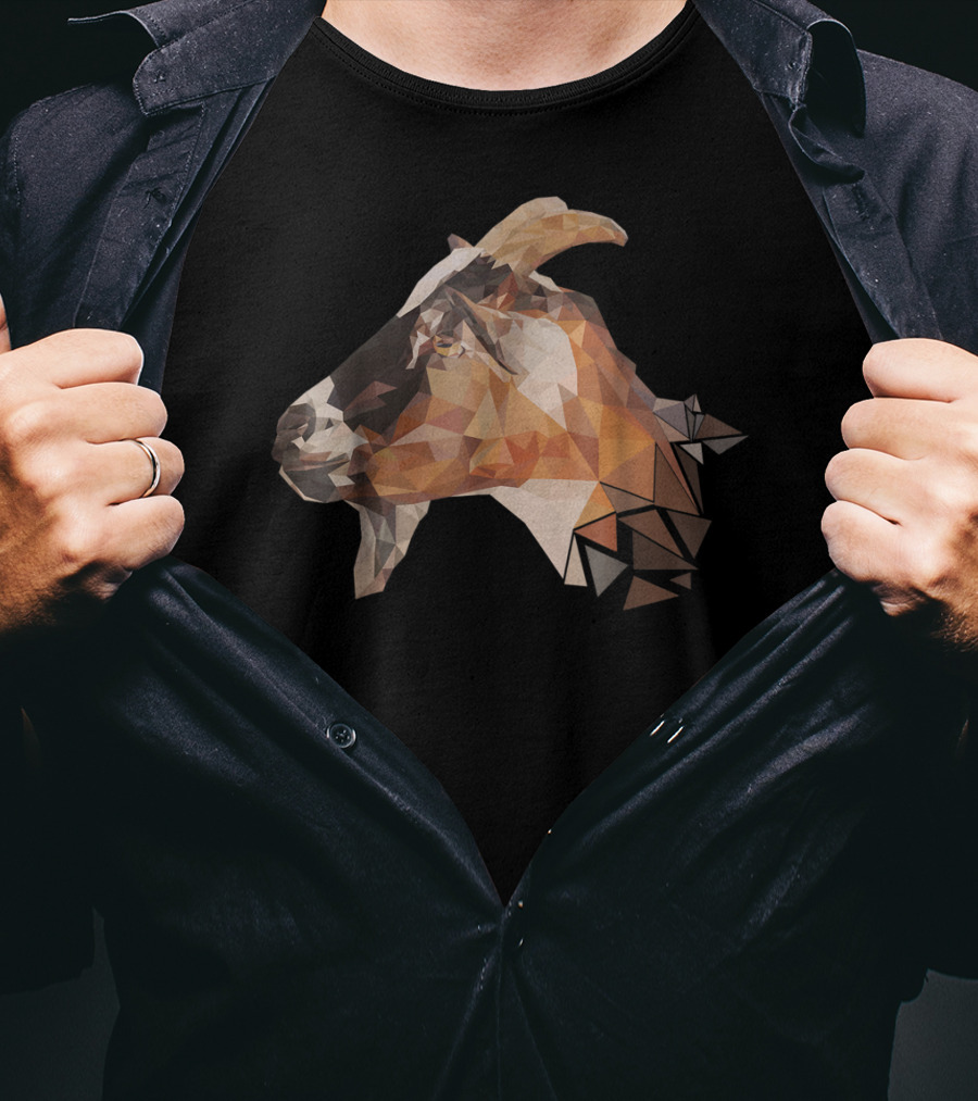 Weird Goat Lover Farmers Billy Polygonal Goat T-Shirt