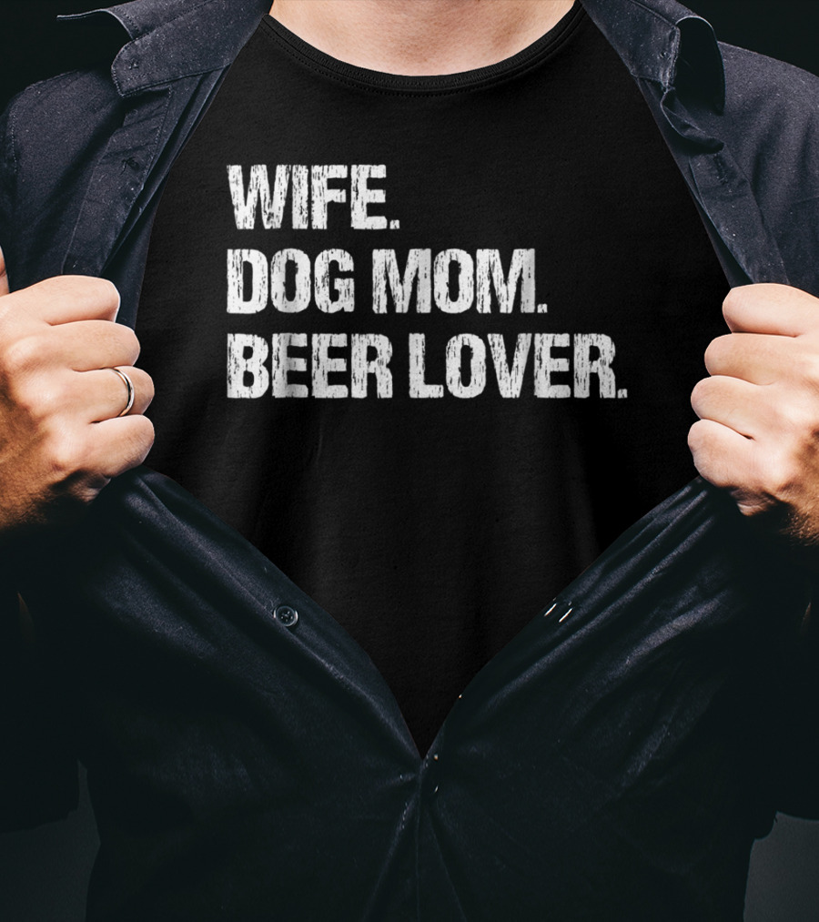 Wife Dog Mom Beer Lover Women Bar T-Shirt