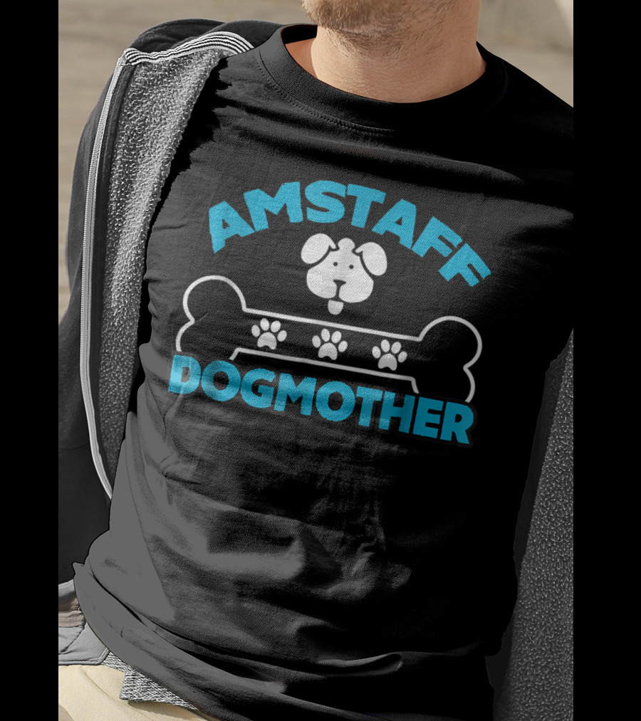 Amstaff Dogmother Bone And Paws T-Shirt