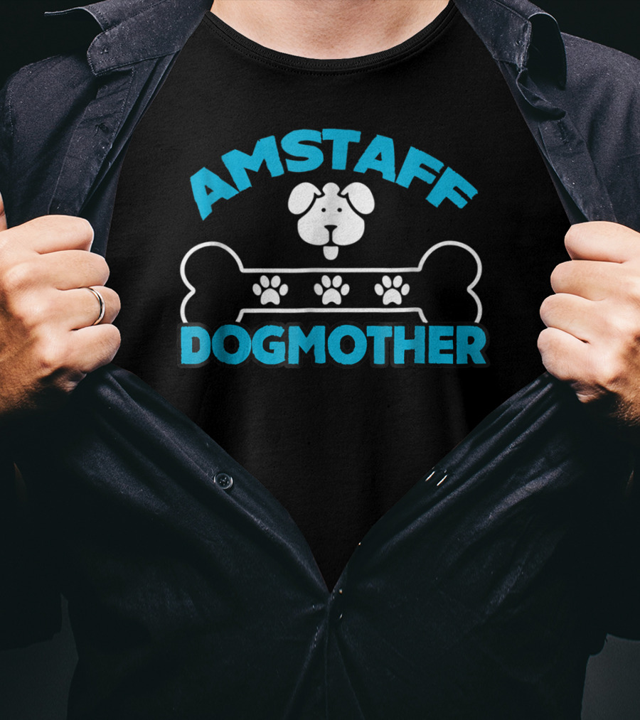 Amstaff Dogmother Bone And Paws T-Shirt