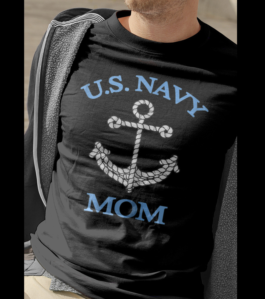 U.S. NAVY MOM Anchor Memorial Day T-Shirt