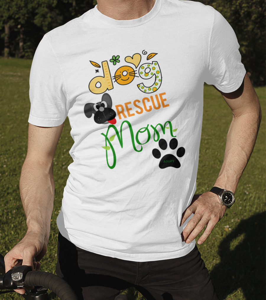 Best Dog Rescue Mom Ever Adopt Paw Prints T-Shirt