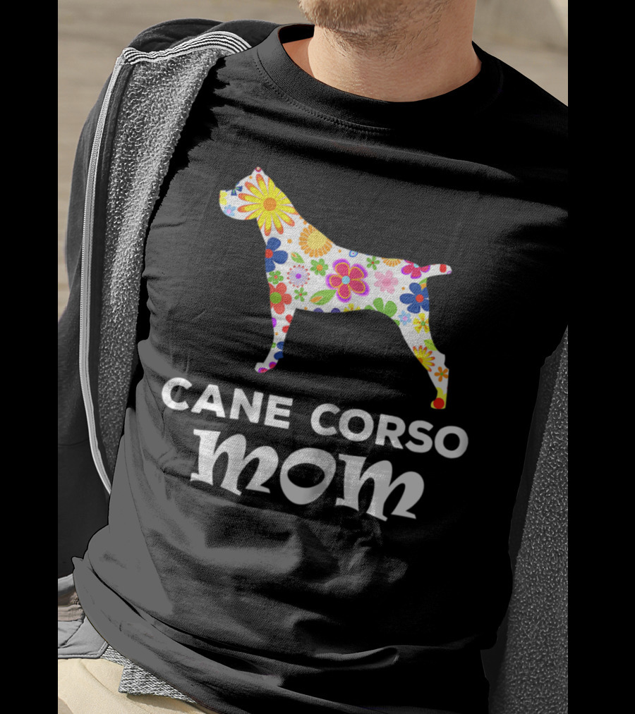 Cane Corso Mom Floral Dog T-Shirt