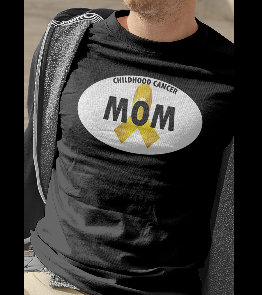 Childhood Cancer Mom Yellow Ribbon Awareness T-Shirt