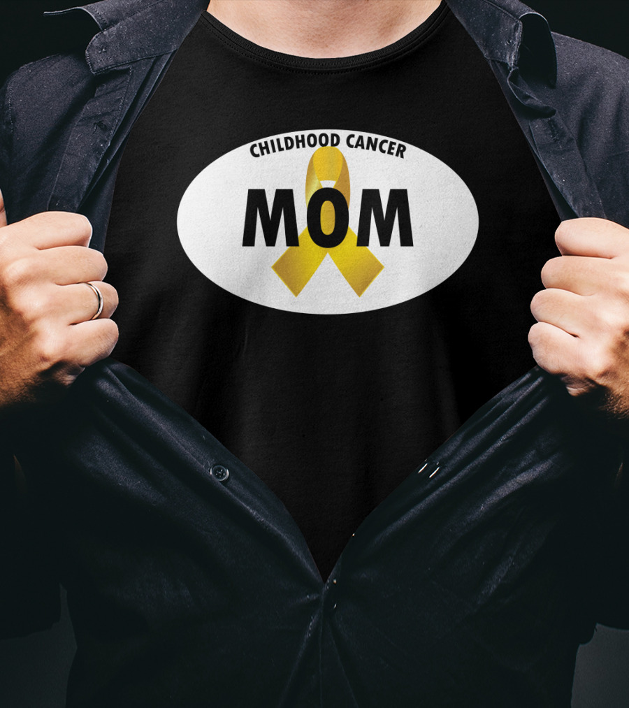 Childhood Cancer Mom Yellow Ribbon Awareness T-Shirt