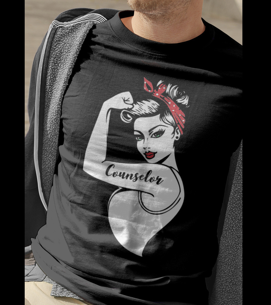Counselor Strong Girl Mom Rosie The Riveter 42 T-Shirt