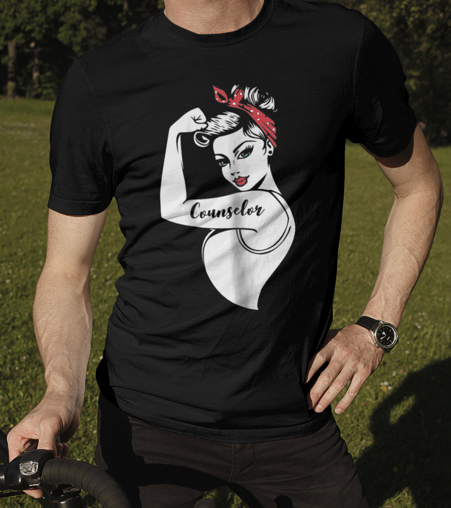 Counselor Strong Girl Mom Rosie The Riveter 42 T-Shirt