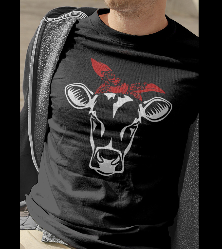 Cow With Red Bandana Heifer Farm T-Shirt