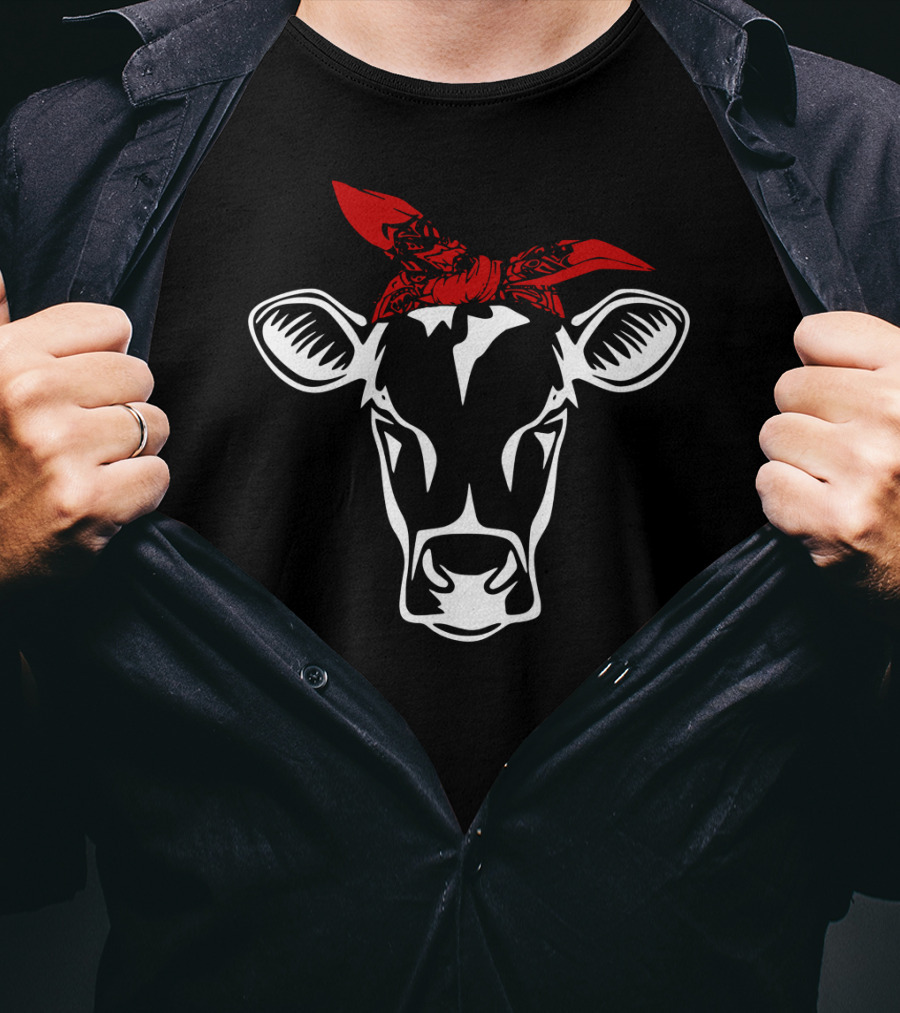 Cow With Red Bandana Heifer Farm T-Shirt