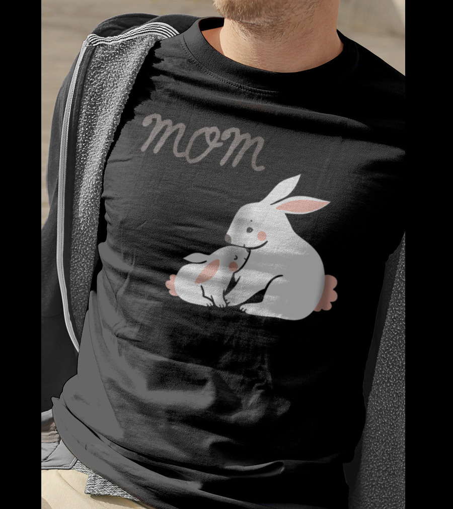 Mom Bunny And Child Hugging T-Shirt