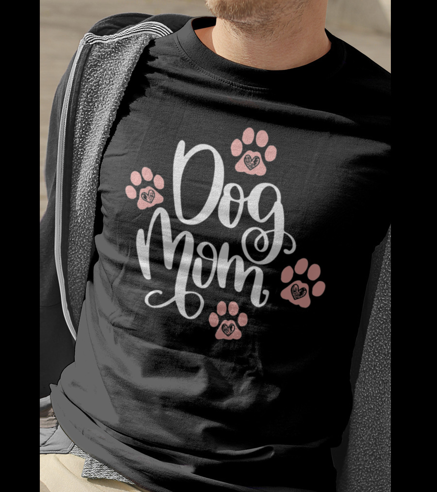 Dog Mom Paw Prints Heart Pet Lover Women75 T-Shirt