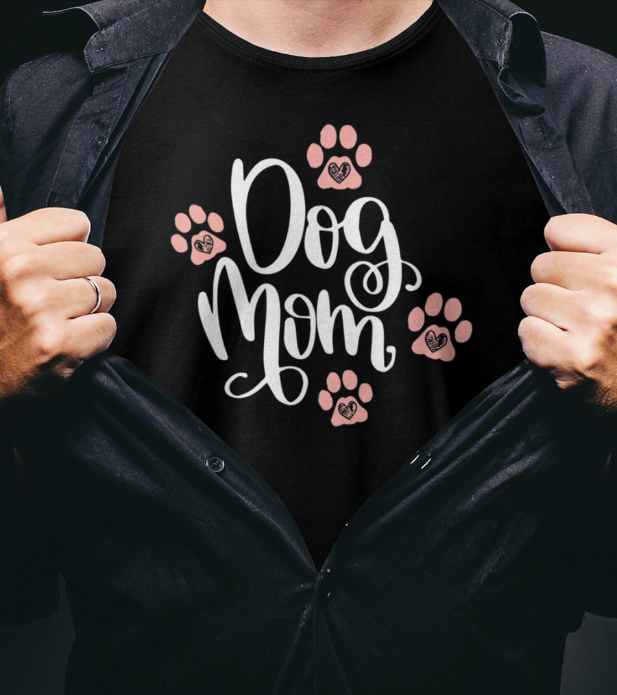 Dog Mom Paw Prints Heart Pet Lover Women75 T-Shirt