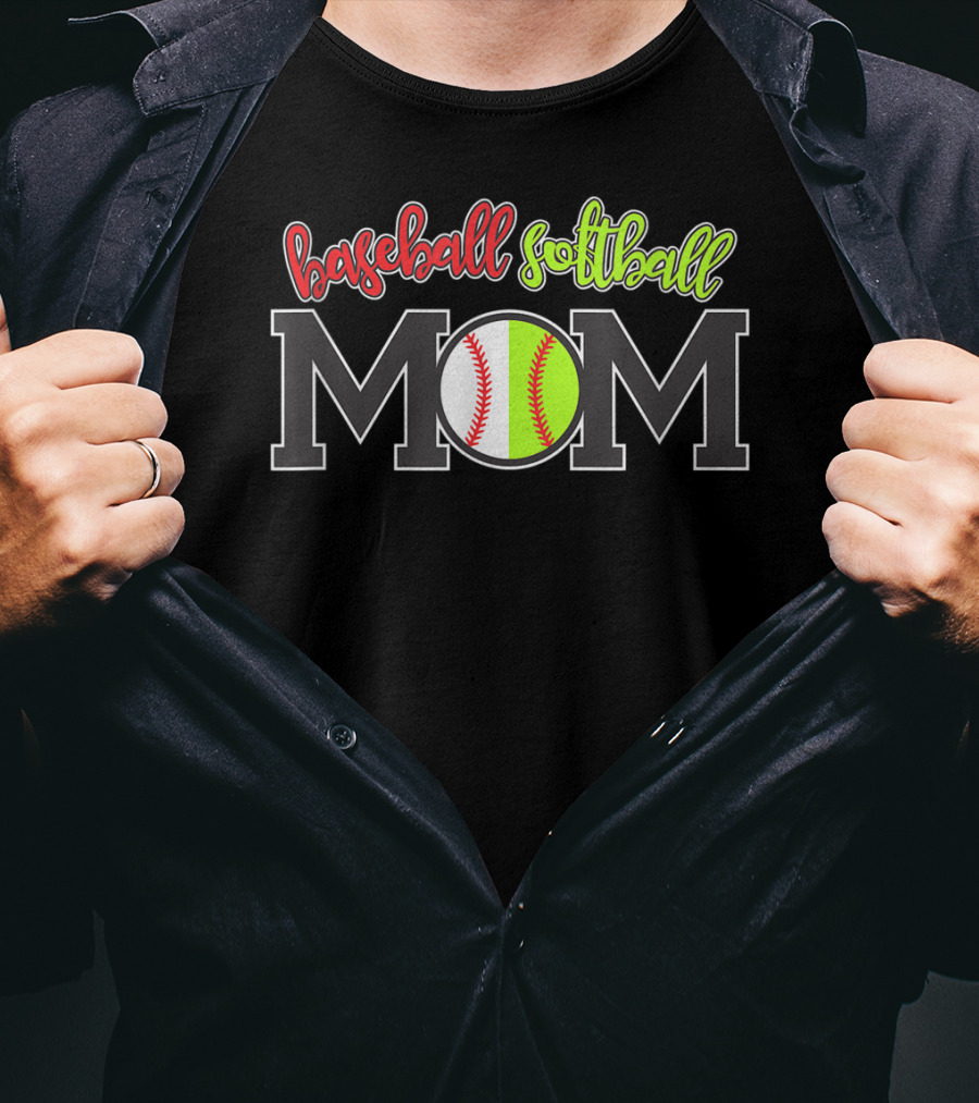Baseball Softball Mom Funny Fan Game Sports Ball Dad T-Shirt