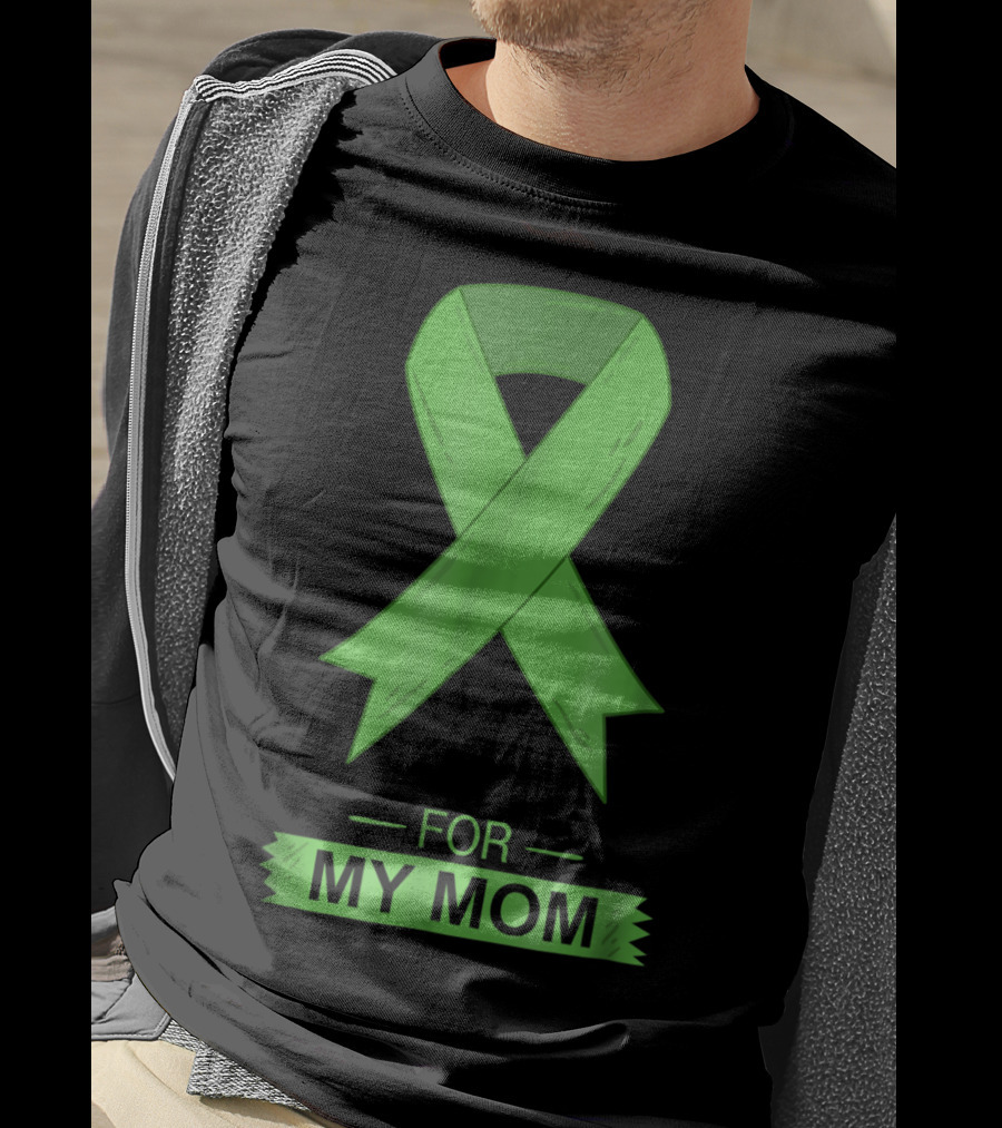 Bile Duct Cancer Aware Green Ribbon For My Mom T-Shirt