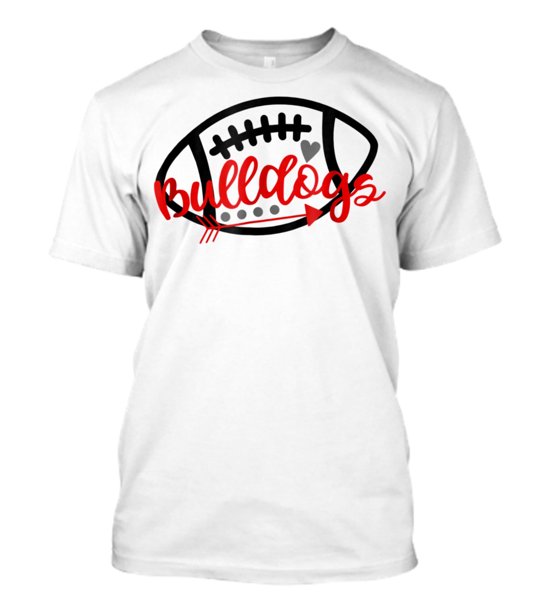 Bulldogs Football Mom Bulldog Mascot With Heart And Arrow T-Shirt