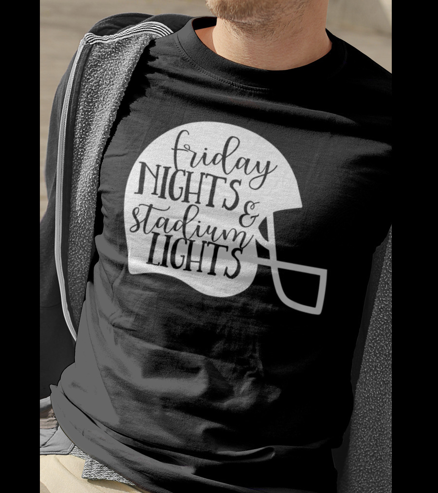 Friday Nights Stadium Lights Football Helmet Mom Mama Fan 3 T-Shirt