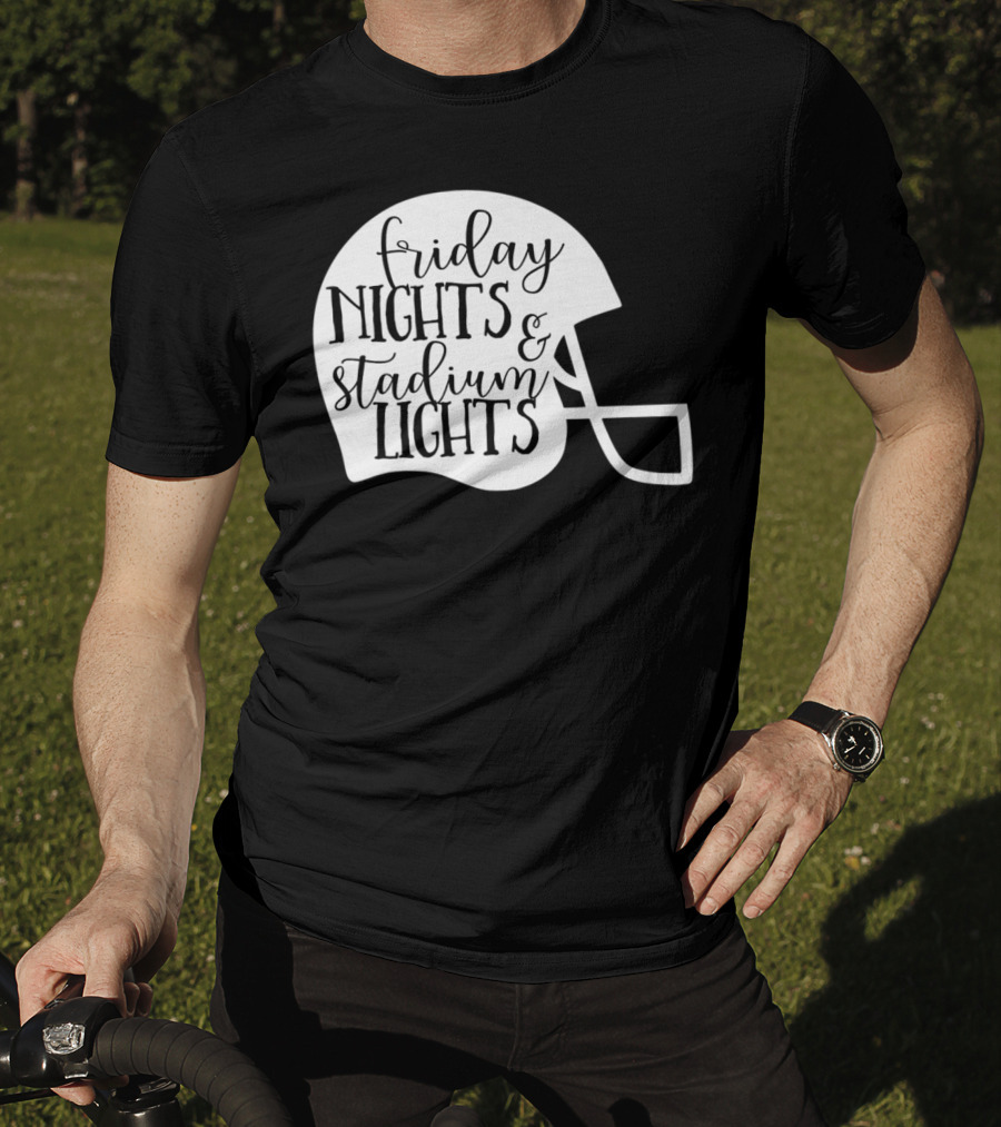 Friday Nights Stadium Lights Football Helmet Mom Mama Fan 3 T-Shirt