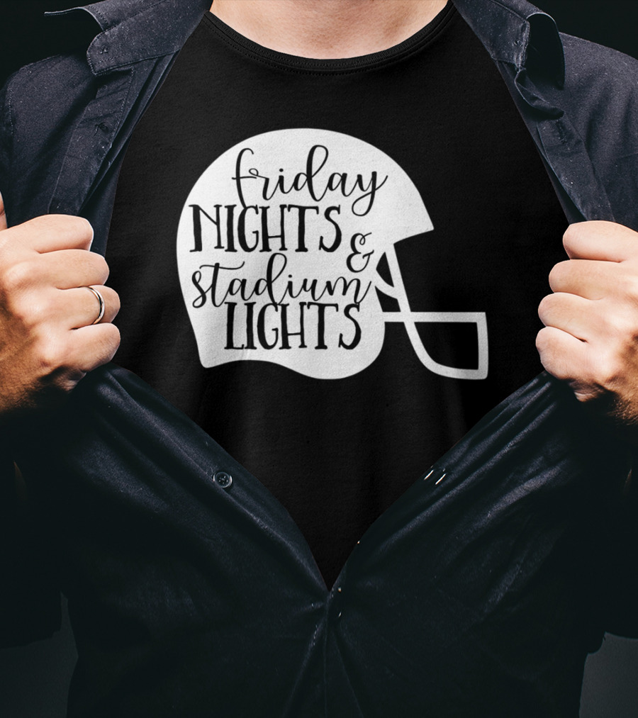 Friday Nights Stadium Lights Football Helmet Mom Mama Fan 3 T-Shirt