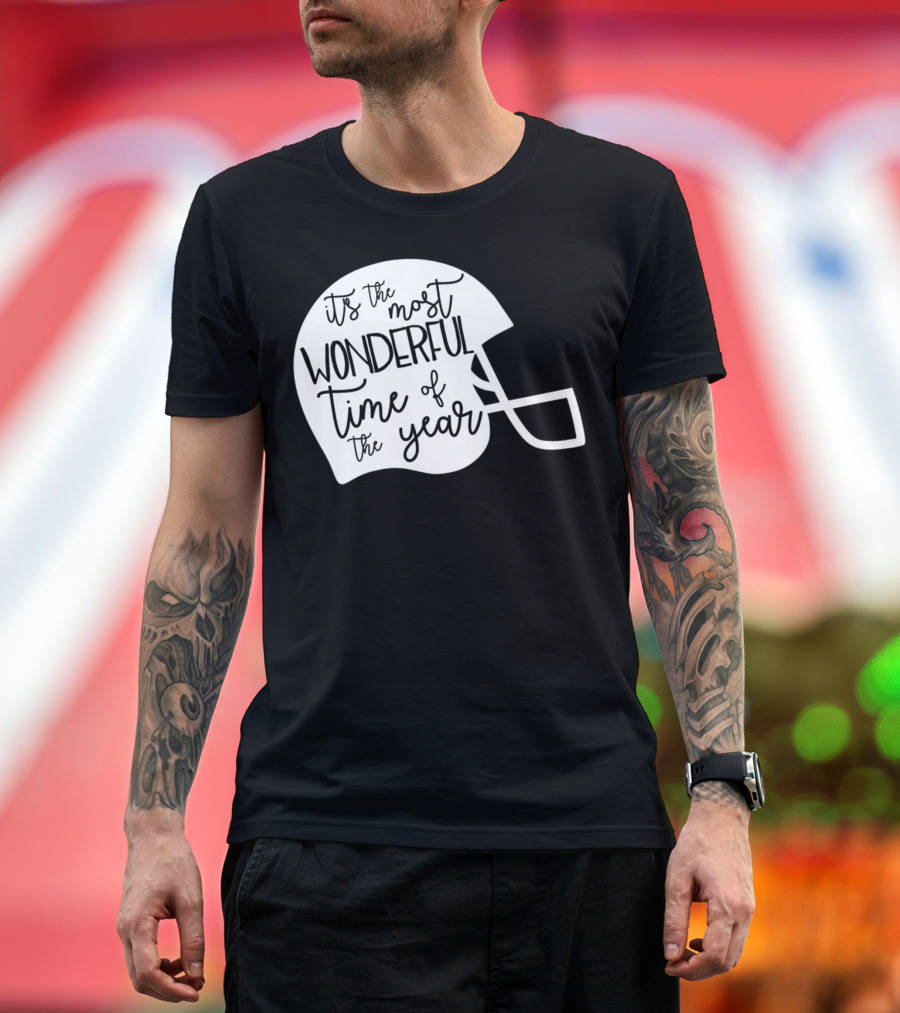 It's The Most Wonderful Time Of The Year Football Helmet Mom Mama Fan4 T-Shirt