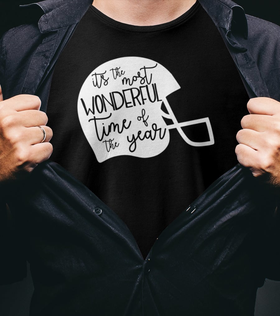 It's The Most Wonderful Time Of The Year Football Helmet Mom Mama Fan4 T-Shirt