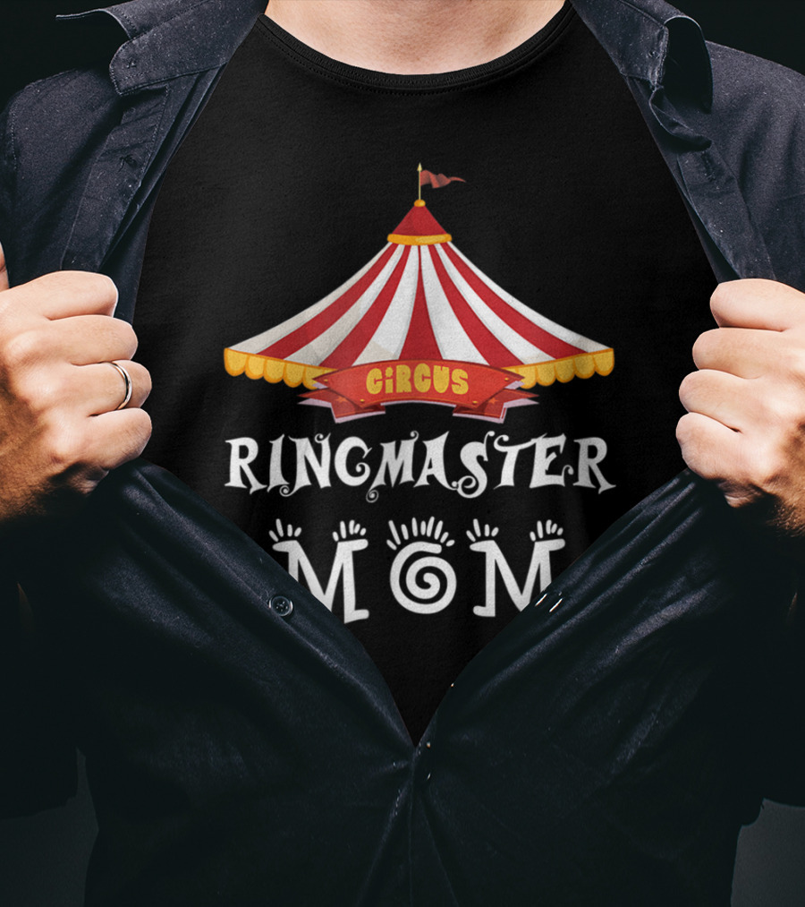 Circus Tent Ringmaster Mom Carnival Birthday Party T-Shirt
