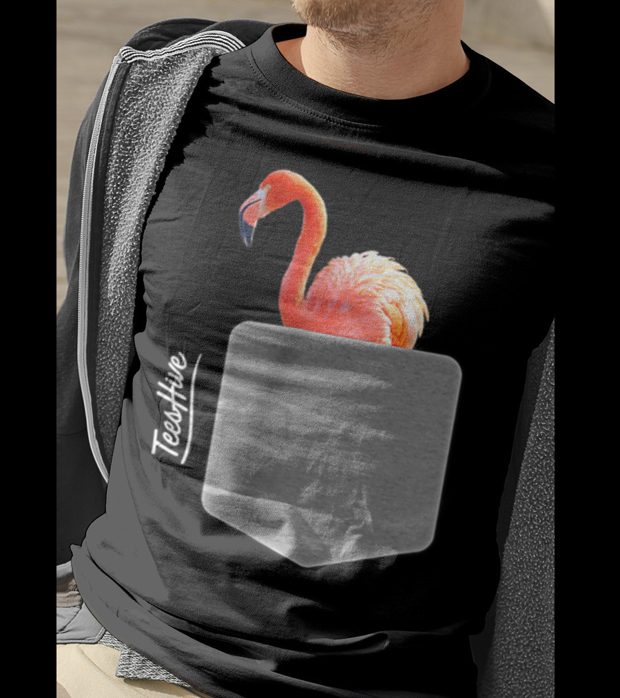 TeesHive Funny Flamingo Pocket Flamingo Mom Cute Flamingo Lover T-Shirt