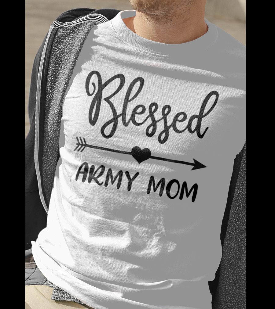 Blessed Army Mom Arrow Heart T-Shirt