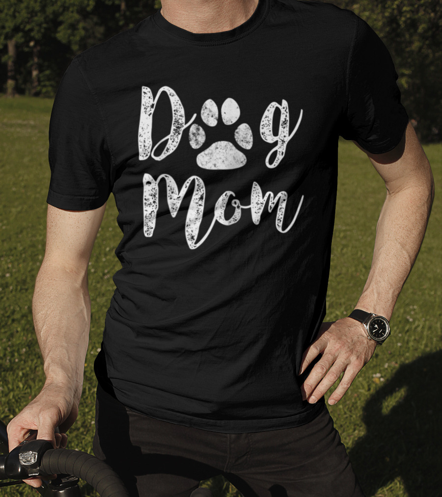 Dog Mom Paw Print For Dog Lovers Cute Mom T-Shirt