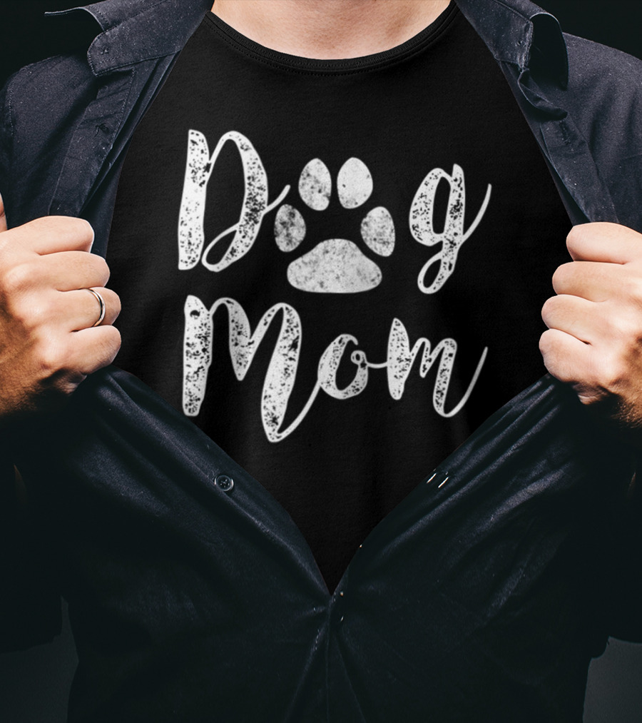 Dog Mom Paw Print For Dog Lovers Cute Mom T-Shirt