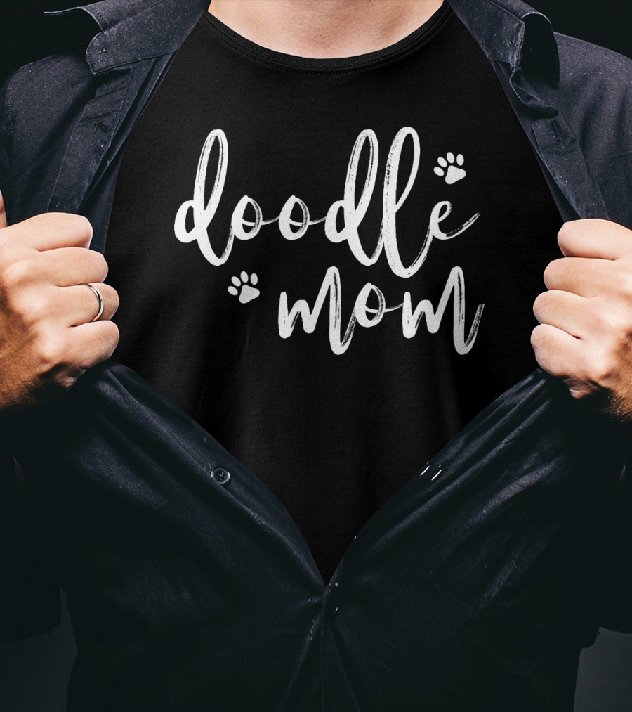 Doodle Mom For Dog Golden Doodle Lovers Paw Print Pullover T-Shirt