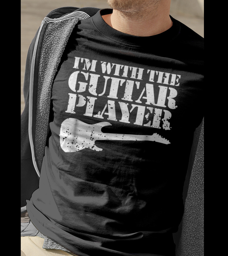 I'm With The Guitar Player Funny Cool Musician Wife Mom Dad8 T-Shirt
