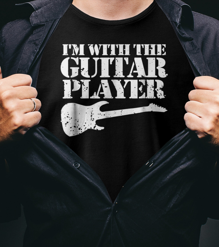 I'm With The Guitar Player Funny Cool Musician Wife Mom Dad8 T-Shirt