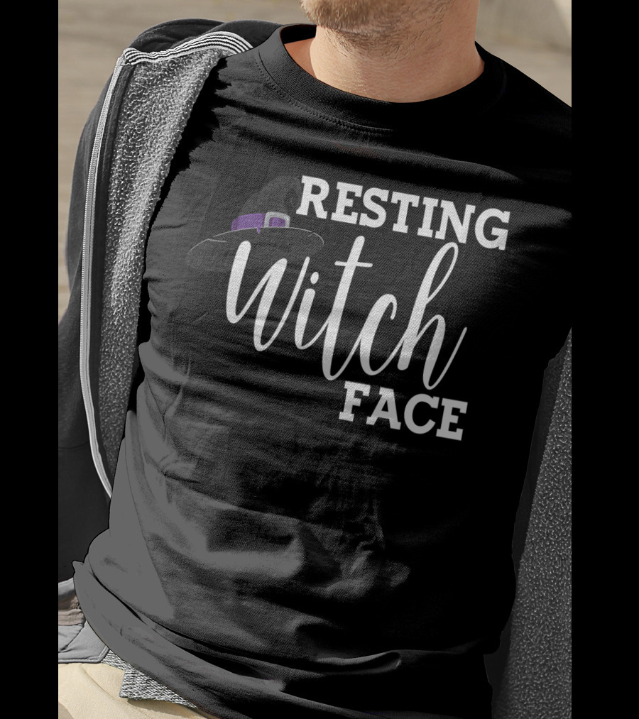 Resting Witch Face Halloween Witch Hat Mom Wife7 T-Shirt