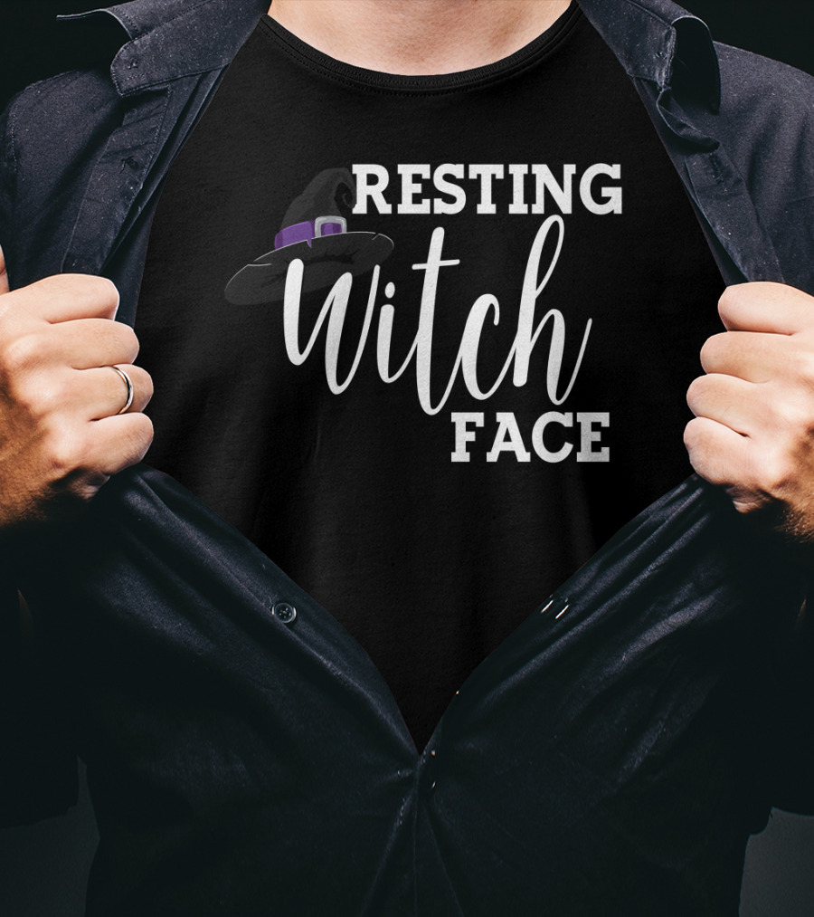 Resting Witch Face Halloween Witch Hat Mom Wife7 T-Shirt
