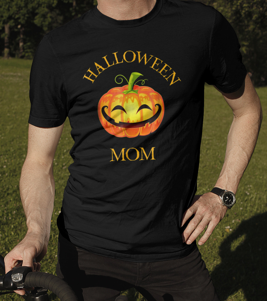 Halloween Mom Jack O Lantern Pumpkin Face T-Shirt