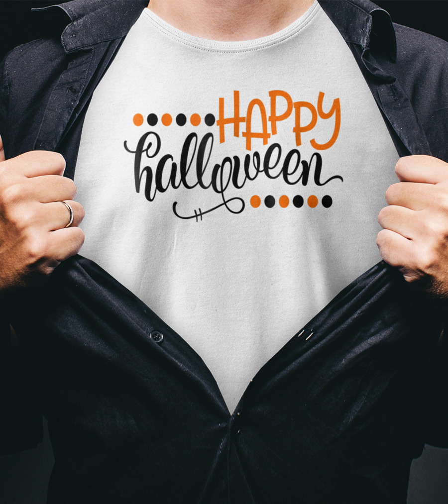 Happy Halloween Kids Teacher Mom Wife Dad 7 T-Shirt