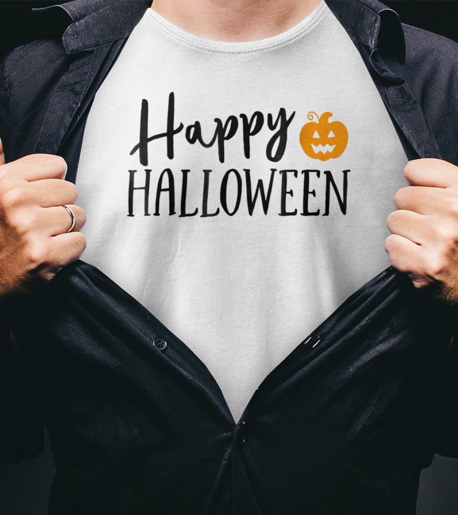 Happy Halloween Pumpkin Kids Teacher Mom Wife Dad T-Shirt