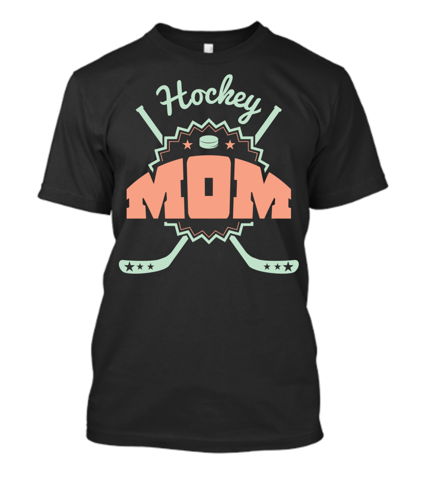 Hockey Mom Mother Parent Ice Skates Stars Puck T-Shirt