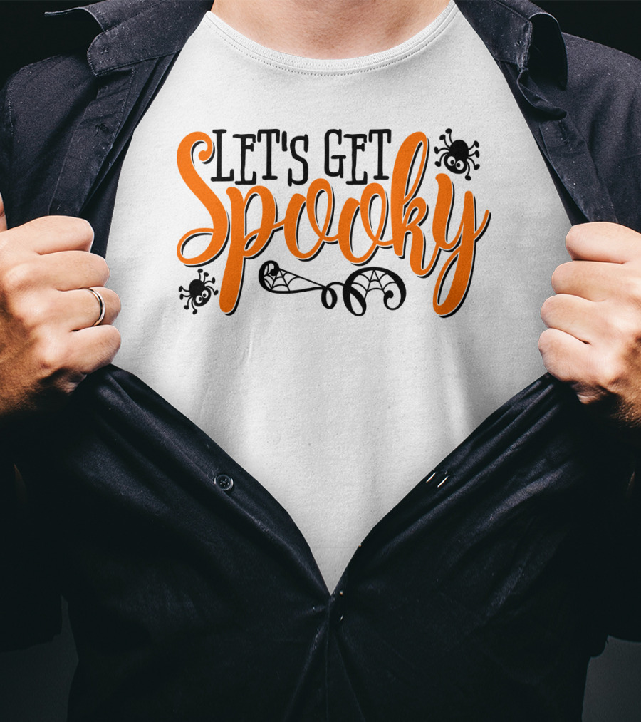 Let's Get Spooky Halloween Teacher Mom 7 Creepy Spiders T-Shirt