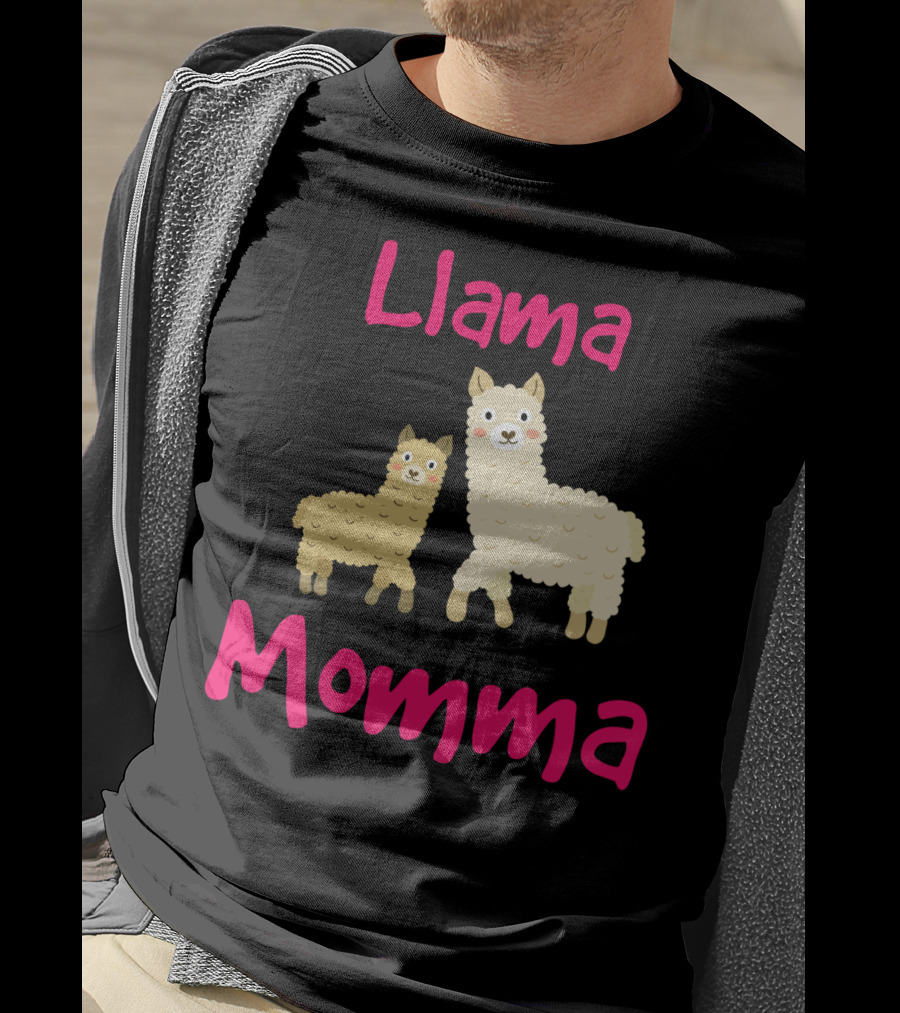 Llama Momma Cute Llama Mom And Baby T-Shirt