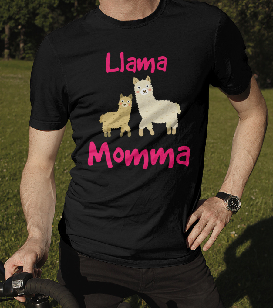 Llama Momma Cute Llama Mom And Baby T-Shirt
