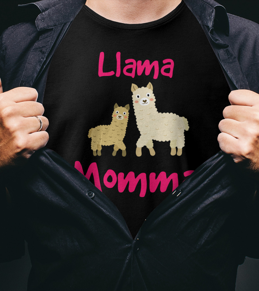 Llama Momma Cute Llama Mom And Baby T-Shirt
