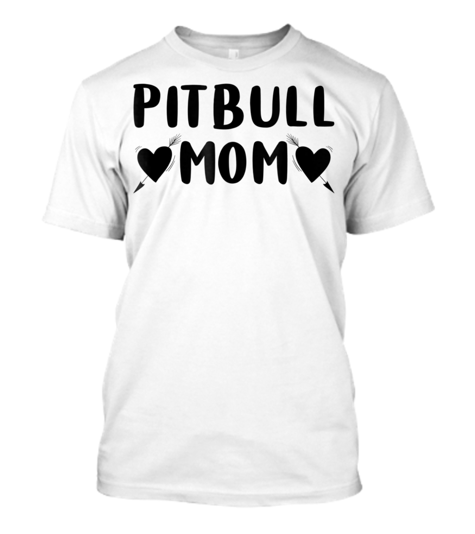 Mama Pitbull Women's Funny Idea Pitbull Mom Hearts Mom S7 T-Shirt